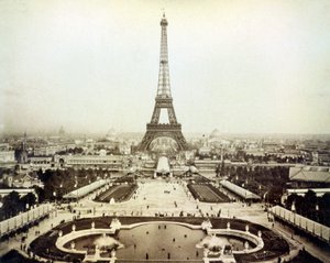 Utsikt över 1889 års världsutställning i Paris och Eiffeltornet. av Unknown artist