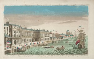 Vy över Custom House och Douana i London av Unknown artist