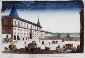 Utsikt över hertigen av Aveiros hus i Lissabon, Portugal. 1700-talsgravyr. av Unknown artist