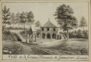 Utsikt över mineralkällan vid Geronstere av Unknown artist