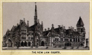 Utsikt över New Court of Justice i London, England. av Unknown artist