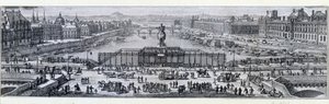 Utsikt över Pont Neuf i Paris. Gravyr från slutet av 17:e Paris, Musee Carnavalet av Unknown artist