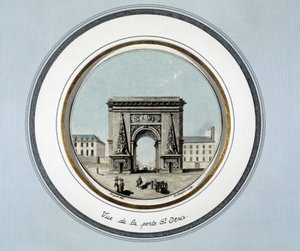 Vy över St Denis dörr - gravyr av Unknown artist
