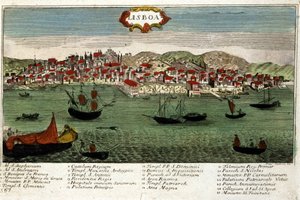 Utsikt över staden Lissabon i Portugal i slutet av 1700-talet av Unknown artist