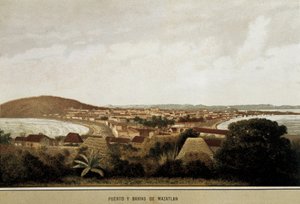 Utsikt över staden Mazatlan vid Stilla havets kust. Mexiko av Unknown artist