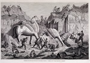 Utsikt över utgrävningarna av Khorsabad (Khunsabad) (Nineveh) - i "" Jorden runt"" 2:a veckan 1861. av Unknown artist