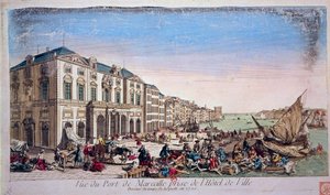 Ansicht des Hafens von Marseille vom Rathaus zur Zeit der Pestepidemie von 1720 von Unknown artist