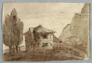 Villa i en bergig region av Unknown artist