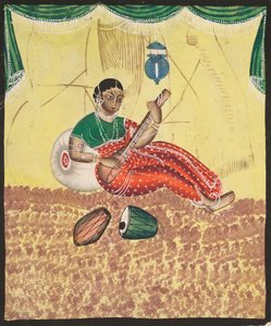 Kvinna som spelar musik (rekto) av Unknown artist