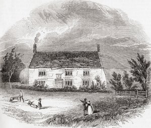 Woolsthorpe Manor, Woolsthorpe-by-Colsterworth, Lincolnshire, England, från Old England: A Pictorial Museum, pub. 1847 av Unknown artist