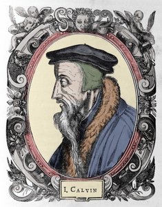 porträtt av Jean Calvin (1509-1564), fransk religiös reformator och författare. av Unknown artist