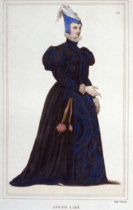 porträtt av Louise Labbé eller Labé (ver1524-1566), fransk poet. gravyr från 1830 av Unknown artist