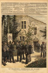 besöket av Konstantin Nicolajevitj Romanov (1827-1892) storhertig av Ryssland och kusin till tsar Alexander III (1845-1894), i Jeanne d
