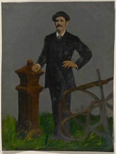 [Porträtt av stående man i hatt]
