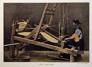 Kinesisk vävare, sent 1800-tal. av Unknown photographer