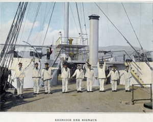 Exercise des Signals - i "" Military album - Navy: Life on board" av Unknown photographer