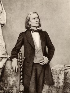 Franz (Ferencz) Liszt (1811-1886) ungersk pianist och kompositör (svartvitt foto) av Unknown photographer