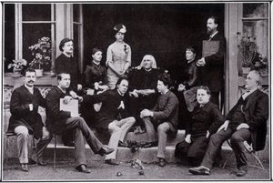 Franz Liszt (1811-1886), i Weimar, i kretsen av sina favoritelever. av Unknown photographer