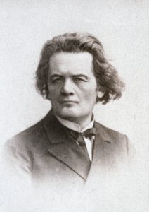Porträtt i halvfigur av den berömde ryske pianisten och kompositören Anton Grigorevic Rubinstein av Unknown photographer