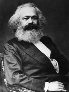 Karl Marx (1818-1893), tysk socialistteoretiker och revolutionär av Unknown photographer