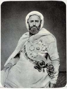 Porträtt av Abd-el-Kader (Abd El-Kader) 1875 - fotografi. av Unknown photographer