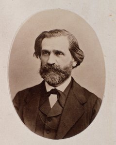 Porträtt av Giuseppe Verdi (s/v foto) av Unknown photographer