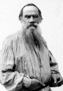Porträtt av Leo Tolstoj (1828-1910), rysk författare. av Unknown photographer