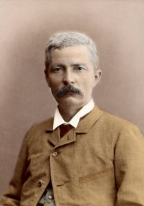 Porträtt av Sir Henry Morton Stanley (född John Rowlands) (1841-1904), walesisk journalist och upptäcktsresande. senare färgläggning av Unknown photographer