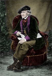 Porträtt av kompositören Richard Wagner (1813-1883) i Villa Tribschen i Luzern, Schweiz.