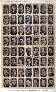 Porträtt av tyska och italienska brottslingar. Album med fotografier samlat av Cesare Lombroso (1835-1909), italiensk kriminolog: "" Den kriminella mannen"" av Unknown photographer