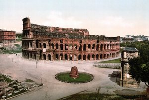 Rom. Utsikt över Colisee. Photochrome sd. omkring 1900. av Unknown photographer