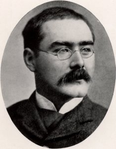 Rudyard Kipling (1865-1936) engelsk journalist, romanförfattare och poet (tryck) av Unknown photographer