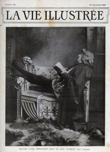 Sarah Bernhardt (1844-1923) i rollen som Hamlet av Shakespeare - omslag till The Illustered Life of 1899 av Unknown photographer