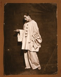 Mimen Jean-Charles Deburau som Pierrot (foto) av Unknown photographer