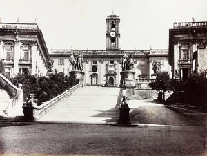 Vy över Campidoglio med Palazzo Senatorio, Rom av Unknown photographer