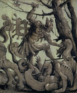 Saint George Fighting the Dragon, ca 1520 (tempera på limewood)