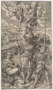 legosoldater och en kvinna med döden i ett träd, 1524. av Urs I Graf