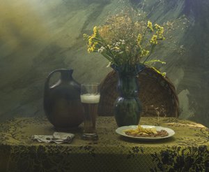 Stilleben i den gyllene timmen