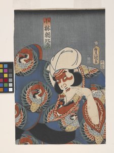 Skådespelare i rollen som Kobayashi Asahina (träblock i färg) av Utagawa (1786 1865) Kunisada