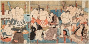 Liten m fält t s u te rs ky rumsbild t Hideyama. Kunisada Utagawa (1786-1865) av Utagawa Kunisada