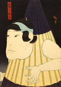 Oidentifierad skådespelare i rollen som ett paraplymonster, ca. 1852. av Utagawa Hirosada