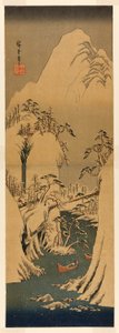 En snöig ravin vid Fujifloden av Utagawa Hiroshige
