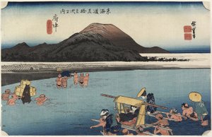 Floden Abe, Fuchu_, ca 1833 av Utagawa Hiroshige