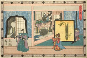 Akt 2 (Nidanme), från serien "The Revenge of the Loyal Retainers (Chushingura)" av Utagawa Hiroshige