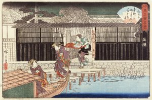 Restaurang Aoyagi i Ryōgoku-distriktet av Utagawa Hiroshige