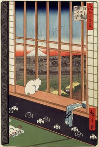 Asakusa risfält och Torinomachi festival. Från serien: 100 Famous Views of Edo. 1861 av Utagawa Hiroshige