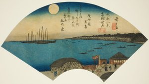 Autumn Moon at Takanawa (Takanawa shugetsu), från serien "Eight Views of the Eastern Capital (Toto hakkei)" av Utagawa Hiroshige