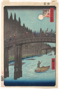 Bambumarknad vid Huvudstadsbron av Utagawa Hiroshige
