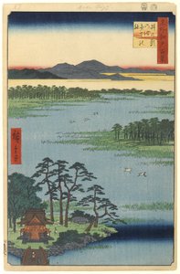 Benten Shrine, Inokashira Pond, No.87 from One Hundred Famous Views of Edo, 1856 (träblocktryck) av Utagawa Hiroshige