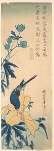 Blå fågel av Utagawa Hiroshige